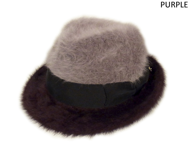 【KNOWLEDGE（ナレッジ）オリジナル】　Angora fiber 2tone Hat（日本製）　カラー：パープル