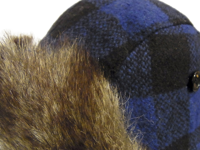 【国内仕入れ】　Kids Wool Check Flying cap　カラー：ブルー