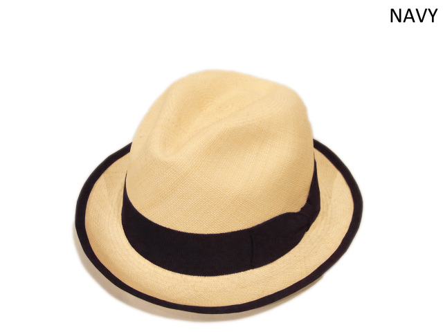 【KNOWLEDGE（ナレッジ）オリジナル】　Fine Quality Piping Panama Hat（日本製）　カラー：ネイビー