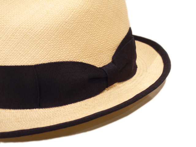 【KNOWLEDGE（ナレッジ）オリジナル】　Fine Quality Piping Panama Hat（日本製）　カラー：ネイビー